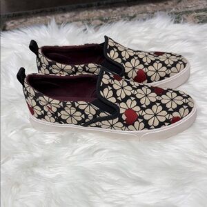 Kate Spade Black and Red Floral Sneakers
